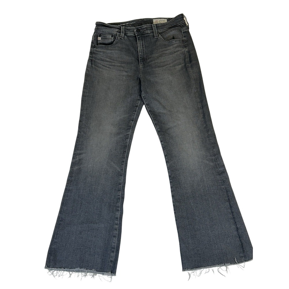 AG Adriano Goldschmied Farrah Boot Crop Jeans Faded Grey High Rise Denim Size 30